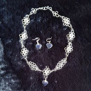 Elegant Silver Heart Jewelry Set
